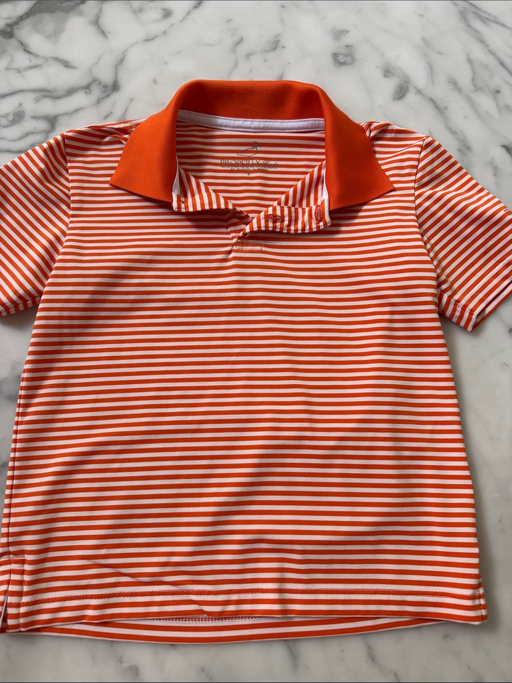 Properly Tied Orange & White Performance Polo